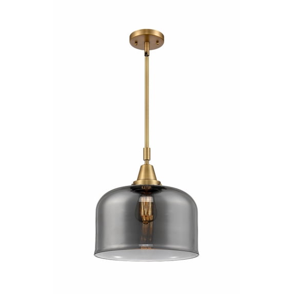 447-1S-BB-G73-L Innovations Lighting Bell - 1 Light Stem Hung Mini Pendant In Industrial Style-14.13 Inches Tall and 12 Inches Wide-Brushed Brass