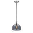 thumbnail image 1 of 916-1S-PC-G73 Innovations Lighting Bell - 1 Light Stem Hung Mini Pendant In Industrial Style-10 Inches Tall and 8 Inches Wide-Polished Chrome, 1 of 7