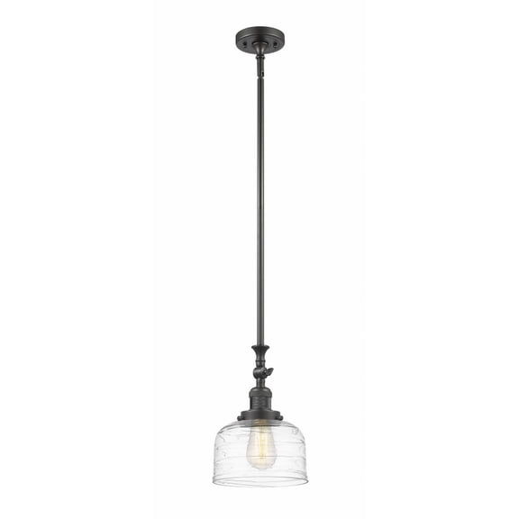 206-OB-G713 Innovations Lighting Bell - 1 Light Stem Hung Tiltable Mini Pendant In Industrial Style-14 Inches Tall and 8 Inches Wide-Oil Rubbed Bronze
