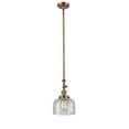 thumbnail image 1 of 206-AC-G74 Innovations Lighting Bell - 1 Light Stem Hung Tiltable Mini Pendant In Industrial Style-14 Inches Tall and 8 Inches Wide-Antique Copper, 1 of 7
