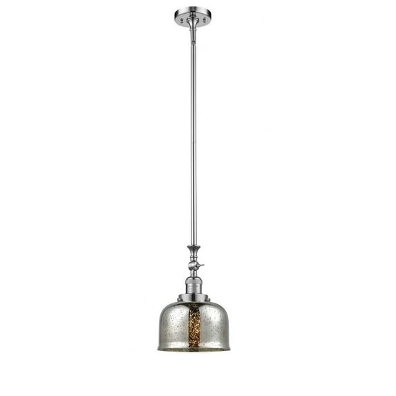 206-PC-G78-Innovations Lighting-Bell - 1 Light Stem Hung Tiltable Mini Pendant In Industrial Style-14 Inches Tall and 8 Inches Wide-Polished Chrome