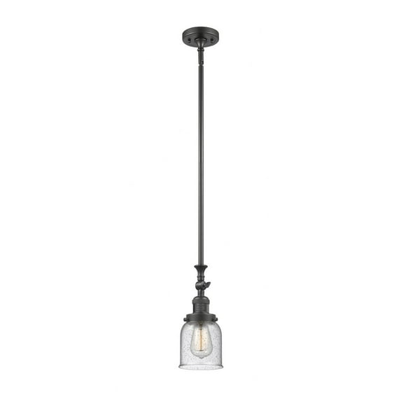 206-OB-G54 Innovations Lighting Bell - 1 Light Stem Hung Tiltable Mini Pendant In Industrial Style-14 Inches Tall and 5 Inches Wide-Oil Rubbed Bronze