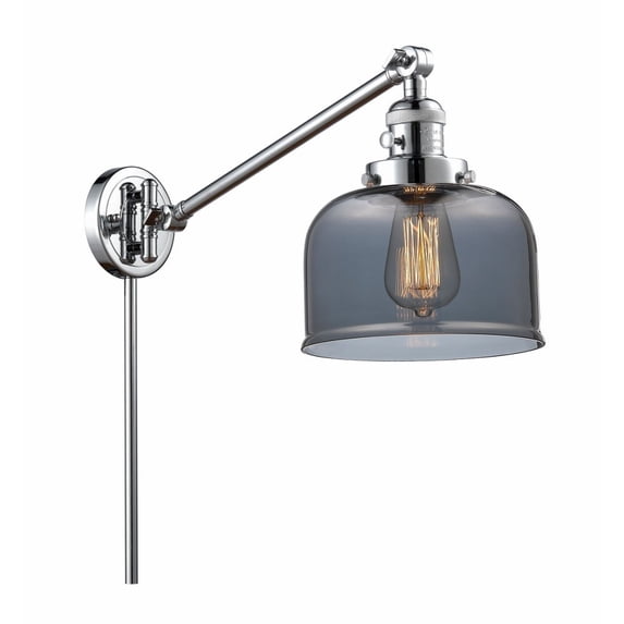 237-PC-G73-Innovations Lighting-Bell - 1 Light Swing Arm Wall Sconce In Industrial Style-25 Inches Tall and 8 Inches Wide-Polished Chrome Finish-Light