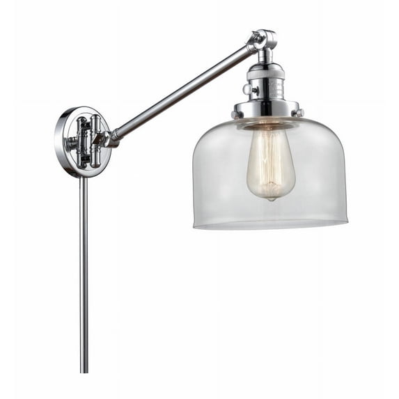 237-PC-G72-Innovations Lighting-Bell - 1 Light Swing Arm Wall Sconce In Industrial Style-25 Inches Tall and 8 Inches Wide-Polished Chrome Finish-Clear