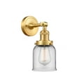 thumbnail image 1 of 203-SG-G52 Innovations Lighting Bell - 1 Light Wall Sconce In Industrial Style-10 Inches Tall and 5 Inches Wide-Satin Gold Finish-Clear Glass Color, 1 of 4