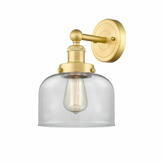616-1W-SG-G72 Innovations Lighting Bell - 1 Light Wall Sconce In Industrial Style-10 Inches Tall and 6.5 Inches Wide-Satin Gold Finish-Clear Glass