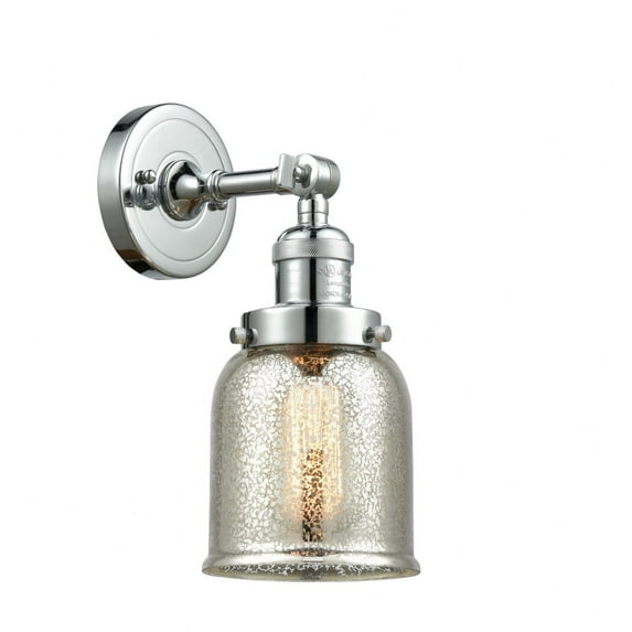 203-PC-G58 Innovations Lighting Bell - 1 Light Wall Sconce In Industrial Style-10 Inches Tall and 5 Inches Wide-Polished Chrome Finish-Silver Plated