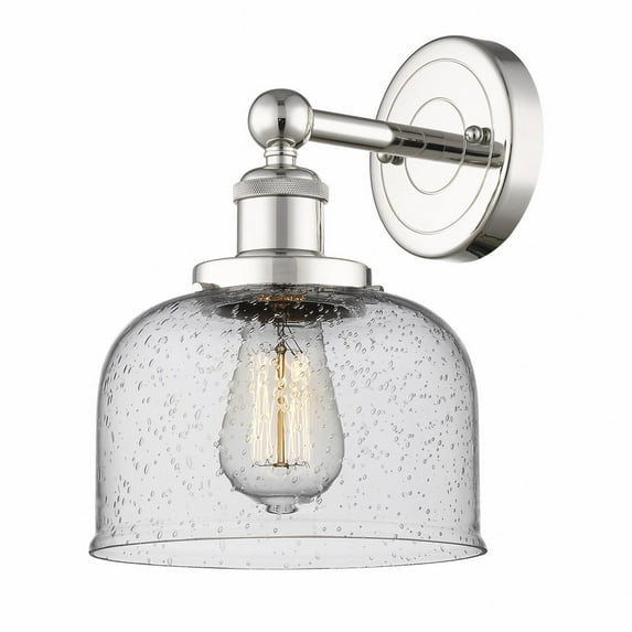 616-1W-PN-G74 Innovations Lighting Bell - 1 Light Wall Sconce In Industrial Style-10 Inches Tall and 6.5 Inches Wide-Polished Nickel Finish-Seedy