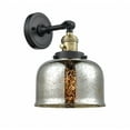 thumbnail image 1 of 203SW-BAB-G78 Innovations Lighting Bell - 1 Light Wall Sconce In Industrial Style-12 Inches Tall and 8 Inches Wide-Black Antique Brass Finish-Silver, 1 of 2