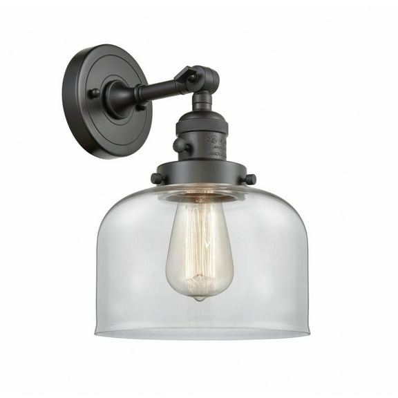 203SW-OB-G72-Innovations Lighting-Bell - 1 Light Wall Sconce In Industrial Style-12 Inches Tall and 8 Inches Wide-Oil Rubbed Bronze Finish-Clear Glass