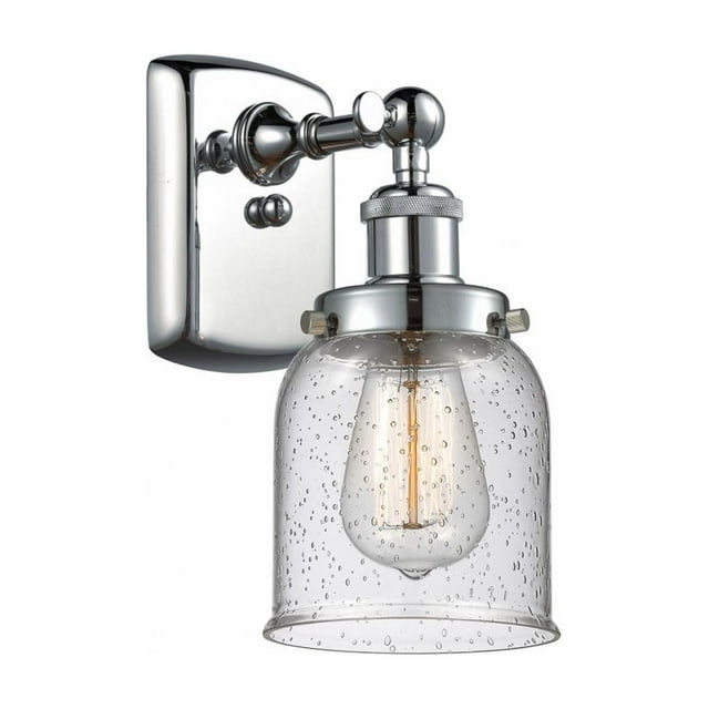 916-1W-PC-G54-Innovations Lighting-Bell - 1 Light Wall Sconce In Industrial Style-12 Inches Tall and 5 Inches Wide-Polished Chrome Finish-Seedy Glass