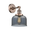 thumbnail image 1 of 203-AC-G73 Innovations Lighting Bell - 1 Light Wall Sconce In Industrial Style-12 Inches Tall and 8 Inches Wide-Antique Copper Finish-Light Smoke, 1 of 2