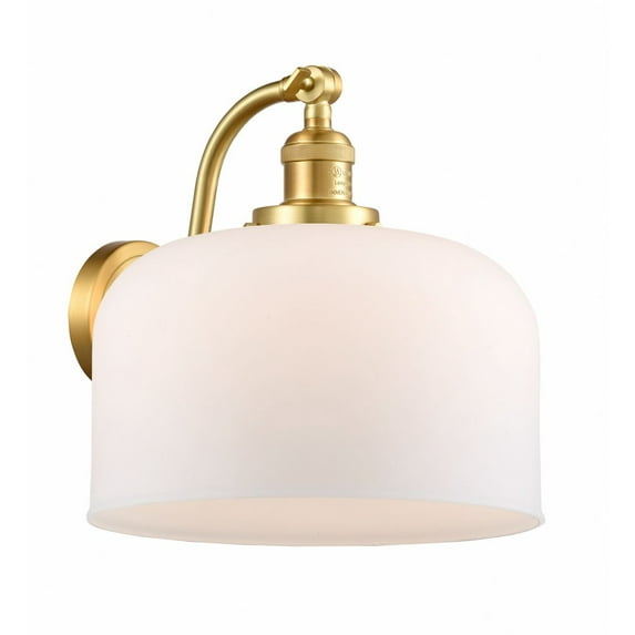 515-1W-SG-G71-L Innovations Lighting Bell - 1 Light Wall Sconce In Industrial Style-13 Inches Tall and 12 Inches Wide-Satin Gold Finish-Matte White
