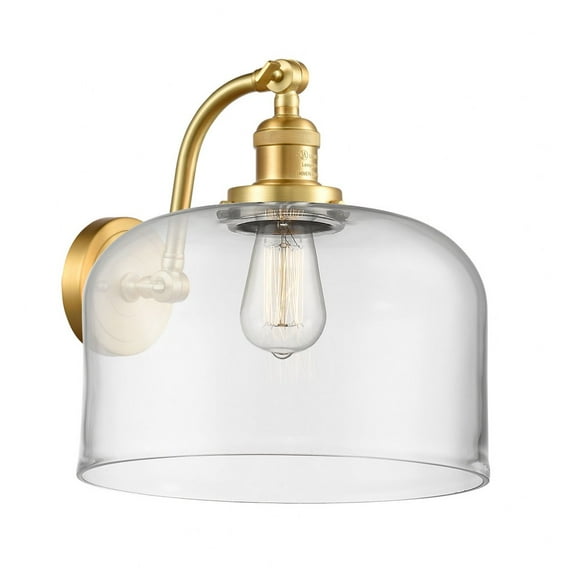 515-1W-SG-G72-L Innovations Lighting Bell - 1 Light Wall Sconce In Industrial Style-13 Inches Tall and 12 Inches Wide-Satin Gold Finish-Clear Glass