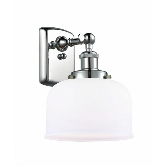 916-1W-PC-G71-Innovations Lighting-Bell - 1 Light Wall Sconce In Industrial Style-13 Inches Tall and 8 Inches Wide-Polished Chrome Finish-Matte White