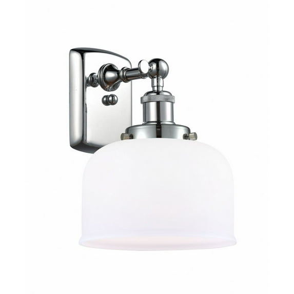 916-1W-PC-G71 Innovations Lighting Bell - 1 Light Wall Sconce In Industrial Style-13 Inches Tall and 8 Inches Wide-Polished Chrome Finish-Matte White