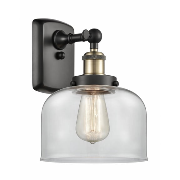 916-1W-BAB-G72 Innovations Lighting Bell - 1 Light Wall Sconce In Industrial Style-13 Inches Tall and 8 Inches Wide-Black Antique Brass Finish-Clear