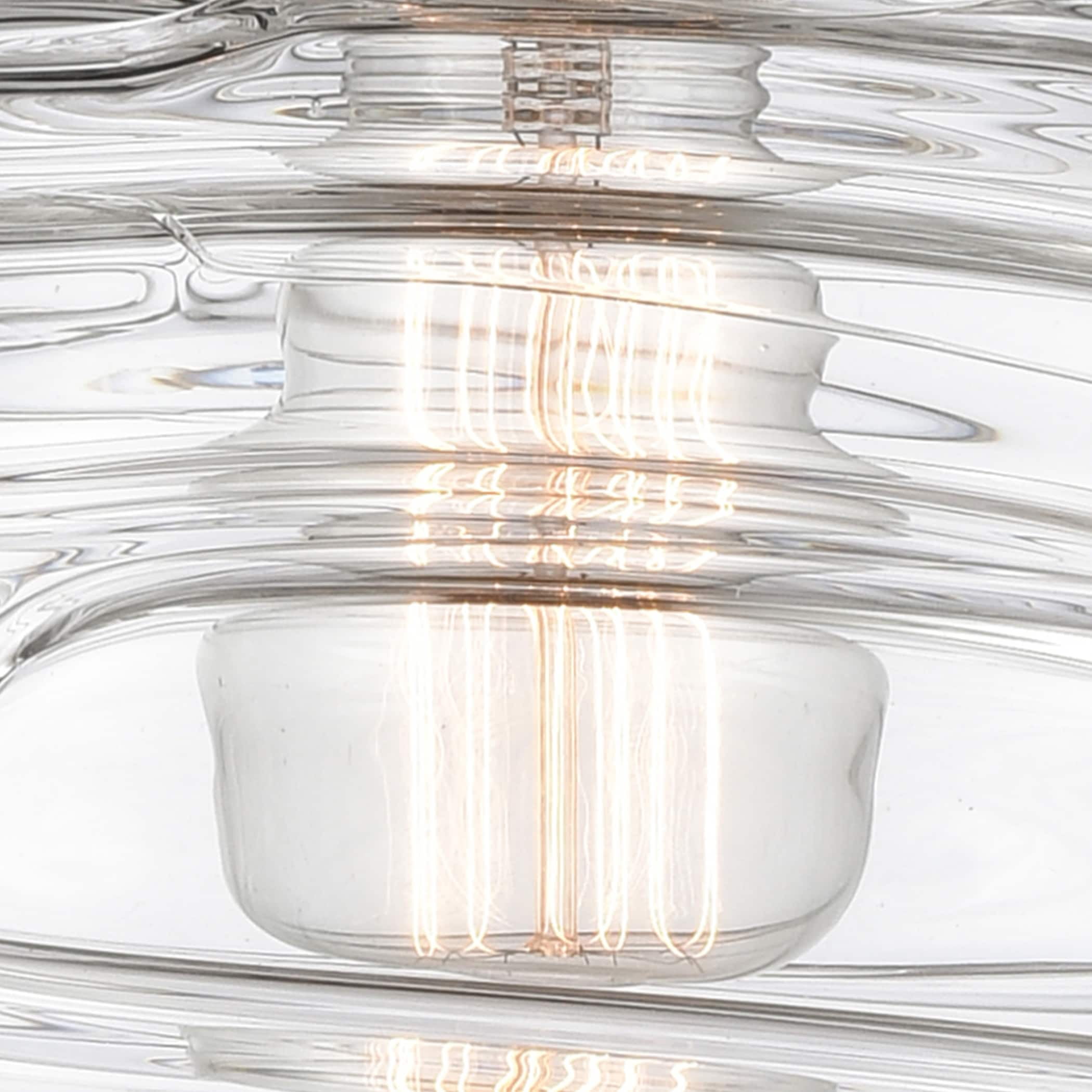 Matte Black 21" Industrial Island Light with Deco Swirl Glass