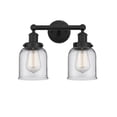 thumbnail image 1 of 616-2W-BK-G52 Innovations Lighting Bell - 2 Light Bath Vanity In Industrial Style-10 Inches Tall and 15.5 Inches Wide-Matte Black Finish-Clear Glass, 1 of 2