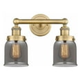 thumbnail image 1 of 616-2W-BB-G53 Innovations Lighting Bell - 2 Light Bath Vanity In Industrial Style-10 Inches Tall and 15.5 Inches Wide-Brushed Brass Finish-Light Smoke, 1 of 7