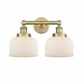 thumbnail image 1 of 616-2W-BB-G71 Innovations Lighting Bell - 2 Light Bath Vanity In Industrial Style-10 Inches Tall and 15.5 Inches Wide-Brushed Brass Finish-Matte White, 1 of 2