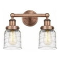 thumbnail image 1 of 616-2W-AC-G513 Innovations Lighting Bell - 2 Light Bath Vanity In Industrial Style-10 Inches Tall and 15.5 Inches Wide-Antique Copper Finish-Clear, 1 of 2