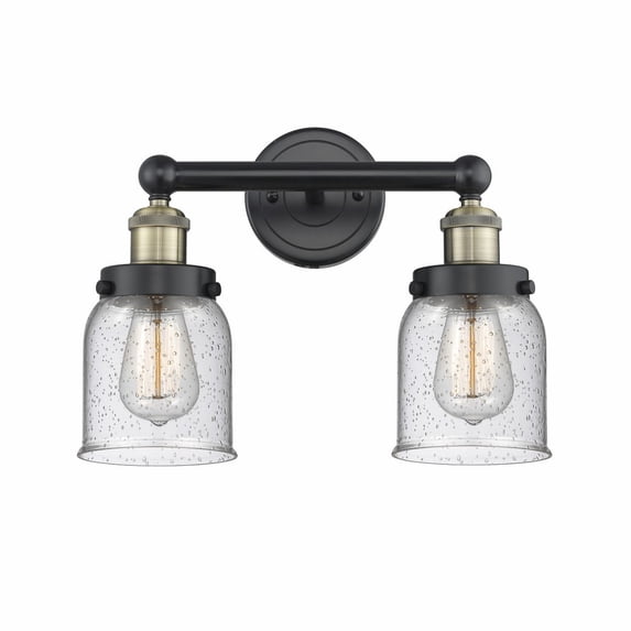 616-2W-BAB-G54 Innovations Lighting Bell - 2 Light Bath Vanity In Industrial Style-10 Inches Tall and 15.5 Inches Wide-Black Antique Brass
