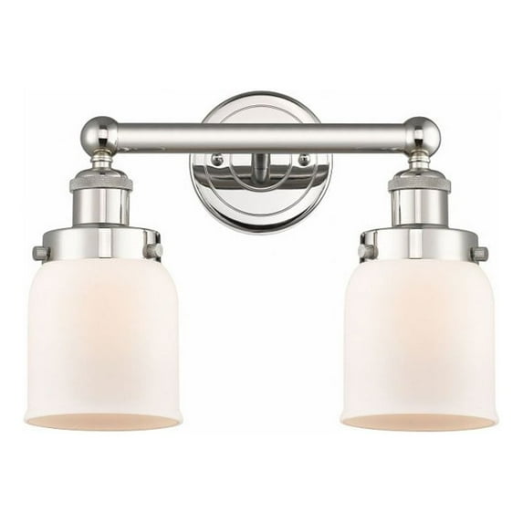 616-2W-PN-G51 Innovations Lighting Bell - 2 Light Bath Vanity In Industrial Style-10 Inches Tall and 15.5 Inches Wide-Polished Nickel Finish-Matte