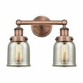 thumbnail image 1 of 616-2W-AC-G58 Innovations Lighting Bell - 2 Light Bath Vanity In Industrial Style-10 Inches Tall and 15.5 Inches Wide-Antique Copper Finish-Silver, 1 of 7