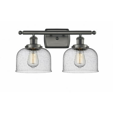 916-2W-OB-G74-Innovations Lighting-Bell - 2 Light Bath Vanity In Industrial Style-11 Inches Tall and 18 Inches Wide-Oil Rubbed Bronze Finish-Seedy
