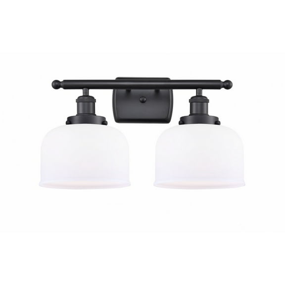 916-2W-BK-G71 Innovations Lighting Bell - 2 Light Bath Vanity In Industrial Style-11 Inches Tall and 18 Inches Wide-Matte Black Finish-Matte White