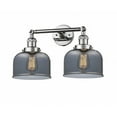 thumbnail image 1 of 208-PC-G73 Innovations Lighting Bell - 2 Light Bath Vanity In Industrial Style-12 Inches Tall and 19 Inches Wide-Polished Chrome Finish-Light Smoke, 1 of 4