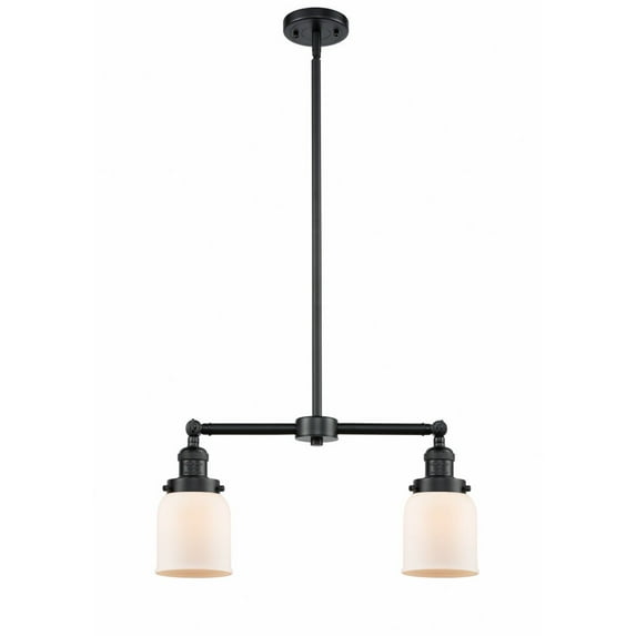 209-OB-G51 Innovations Lighting Bell - 2 Light Island In Traditional Style-10 Inches Tall and 21 Inches Wide-Oil Rubbed Bronze Finish-Matte White
