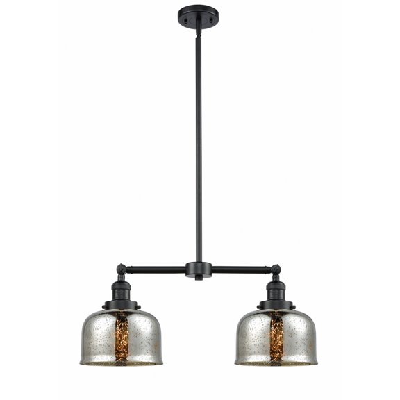 209-OB-G78 Innovations Lighting Bell - 2 Light Island In Traditional Style-10 Inches Tall and 21 Inches Wide-Oil Rubbed Bronze Finish-Silver Plated