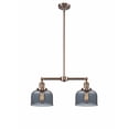 thumbnail image 1 of 209-AC-G73 Innovations Lighting Bell - 2 Light Island In Traditional Style-10 Inches Tall and 21 Inches Wide-Antique Copper Finish-Light Smoke Glass, 1 of 7