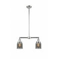 thumbnail image 1 of 209-PC-G53 Innovations Lighting Bell - 2 Light Island In Traditional Style-10 Inches Tall and 21 Inches Wide-Polished Chrome Finish-Light Smoke Glass, 1 of 7