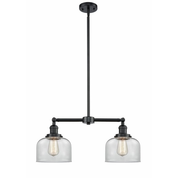 209-OB-G72 Innovations Lighting Bell - 2 Light Island In Traditional Style-10 Inches Tall and 21 Inches Wide-Oil Rubbed Bronze Finish-Clear Glass