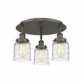 thumbnail image 1 of Innovations Lighting  Bell - 3 Light 17" Flush Mount Oil Rubbed Bronze/Clear Deco Swirl, 1 of 5