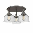 thumbnail image 1 of Innovations Lighting  Bell - 3 Light 20" Flush Mount Oil Rubbed Bronze/Seedy, 1 of 5