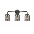 thumbnail image 1 of 284-3W-OB-G53 Innovations Lighting Bell - 3 Light Bath Vanity-9 Inches Tall and 23 Inches Wide-Oil Rubbed Bronze Finish-Light Smoke Glass Color, 1 of 7