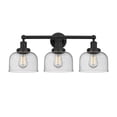 thumbnail image 1 of 616-3W-BK-G74 Innovations Lighting Bell - 3 Light Bath Vanity In Industrial Style-10 Inches Tall and 24.5 Inches Wide-Matte Black Finish-Mercury Glass, 1 of 2