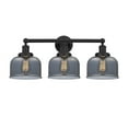 thumbnail image 1 of 616-3W-BK-G73 Innovations Lighting Bell - 3 Light Bath Vanity In Industrial Style-10 Inches Tall and 24.5 Inches Wide-Matte Black Finish-Light Smoke, 1 of 2