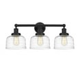 thumbnail image 1 of 616-3W-BK-G713 Innovations Lighting Bell - 3 Light Bath Vanity In Industrial Style-10 Inches Tall and 24.5 Inches Wide-Matte Black Finish-Clear Deco, 1 of 2