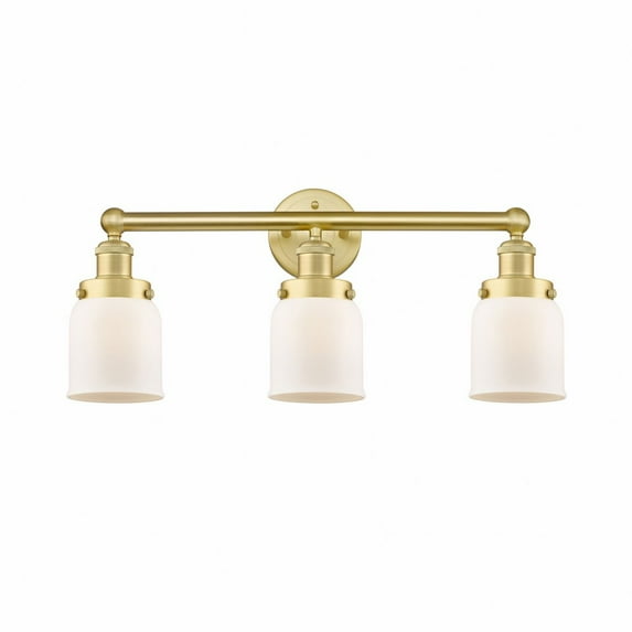 616-3W-SG-G51 Innovations Lighting Bell - 3 Light Bath Vanity In Industrial Style-10 Inches Tall and 24.5 Inches Wide-Satin Gold Finish-Matte White