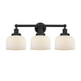 thumbnail image 1 of 616-3W-BK-G71 Innovations Lighting Bell - 3 Light Bath Vanity In Industrial Style-10 Inches Tall and 24.5 Inches Wide-Matte Black Finish-Matte White, 1 of 2