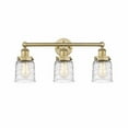 thumbnail image 1 of 616-3W-BB-G513-Innovations Lighting-Bell - 3 Light Bath Vanity In Industrial Style-10 Inches Tall and 24.5 Inches Wide-Brushed Brass Finish-Clear Deco, 1 of 7