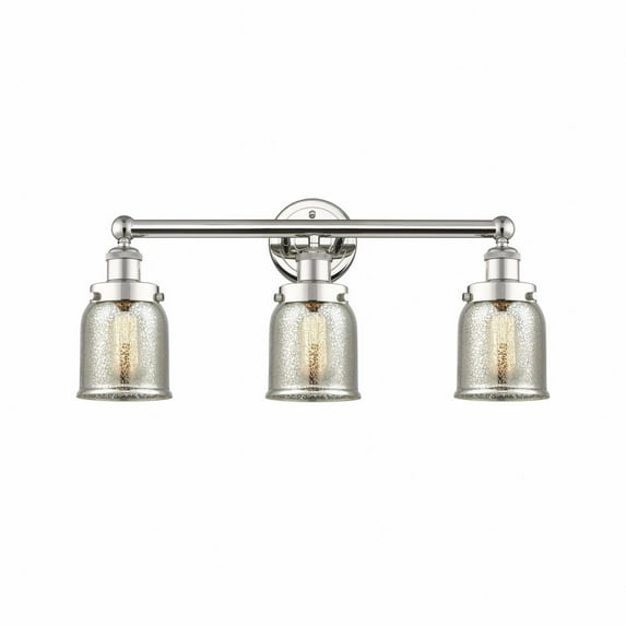 616-3W-PN-G58 Innovations Lighting Bell - 3 Light Bath Vanity In Industrial Style-10 Inches Tall and 24.5 Inches Wide-Polished Nickel Finish-Silver