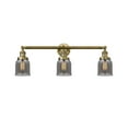 thumbnail image 1 of 205-BB-G53 Innovations Lighting Bell - 3 Light Bath Vanity In Industrial Style-11 Inches Tall and 30 Inches Wide-Brushed Brass Finish-Light Smoke, 1 of 4