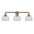 thumbnail image 1 of 205-AC-G72 Innovations Lighting Bell - 3 Light Bath Vanity In Industrial Style-11 Inches Tall and 32 Inches Wide-Antique Copper Finish-Clear Glass, 1 of 7