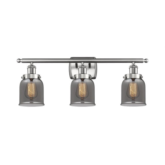 916-3W-SN-G53 Innovations Lighting Bell - 3 Light Bath Vanity In Industrial Style-12 Inches Tall and 26 Inches Wide-Brushed Satin Nickel Finish-Light